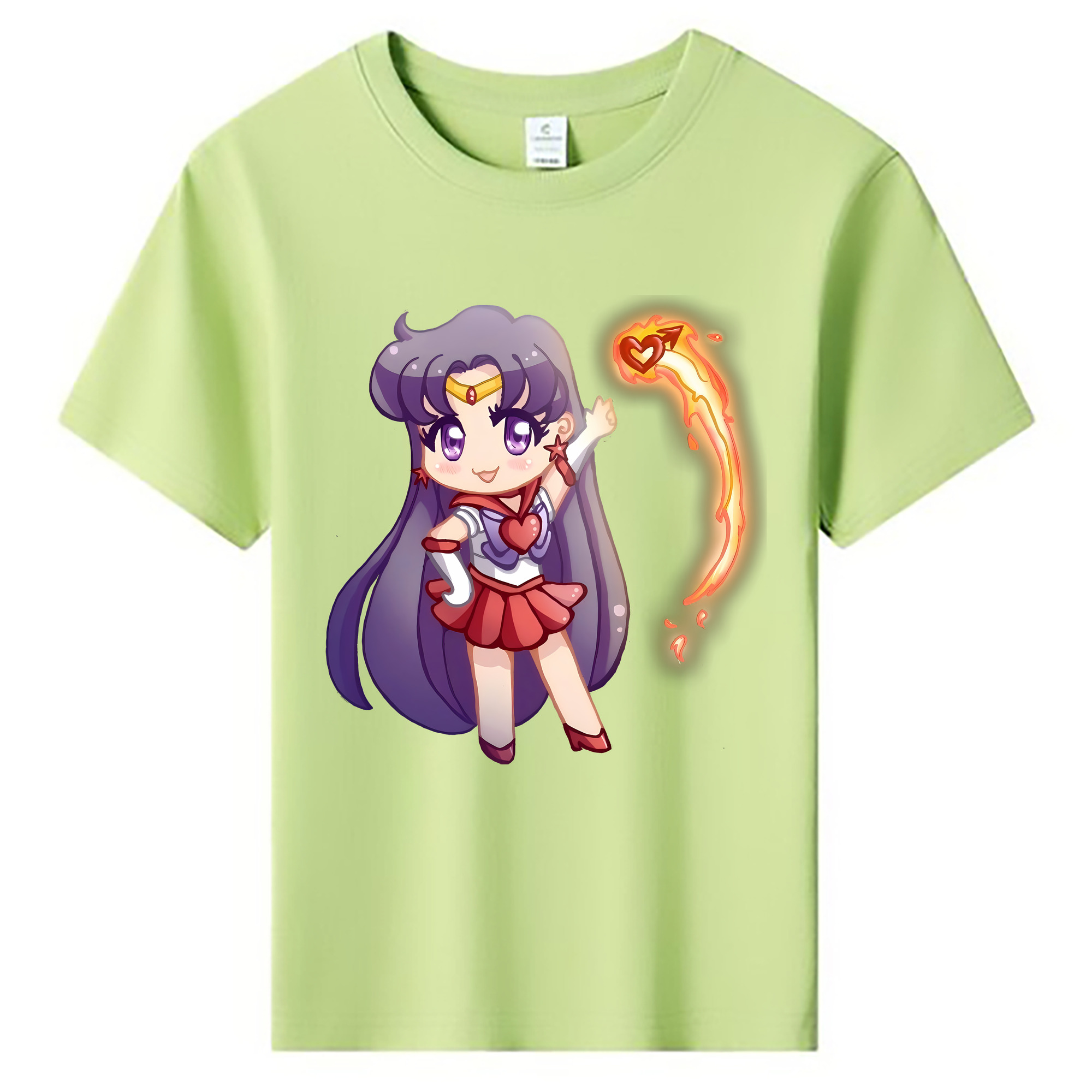 （画像用） 美少女戦士セーラームーン 火野レイ ひの レイ Sailor Moon Hino Rei （セーラーマーズ,Sailor Mars） 綿100％キッズTシャツ（フロントプリント）